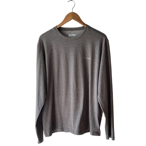 Columbia Men's Size L Heather Gray Long Sleeve Shirt - Picture 1 of 8